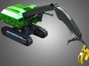 JD - 959MH Tracked Log Loader 3D Model