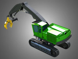 JD - 959MH Tracked Log Loader 3D Model
