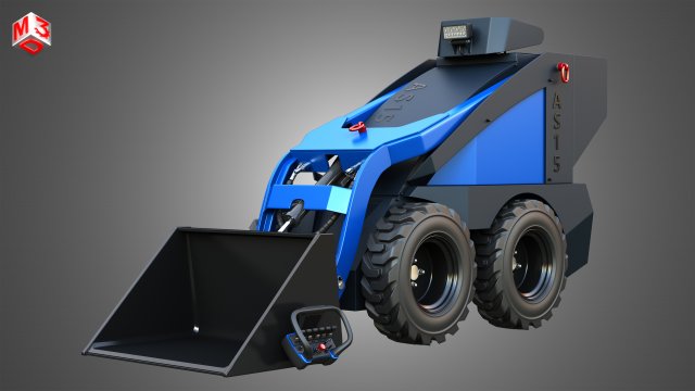 AS15 - Mini Skid Steer - Loader Bucket 3D Model .c4d .max .obj .3ds .fbx .stl .blend 