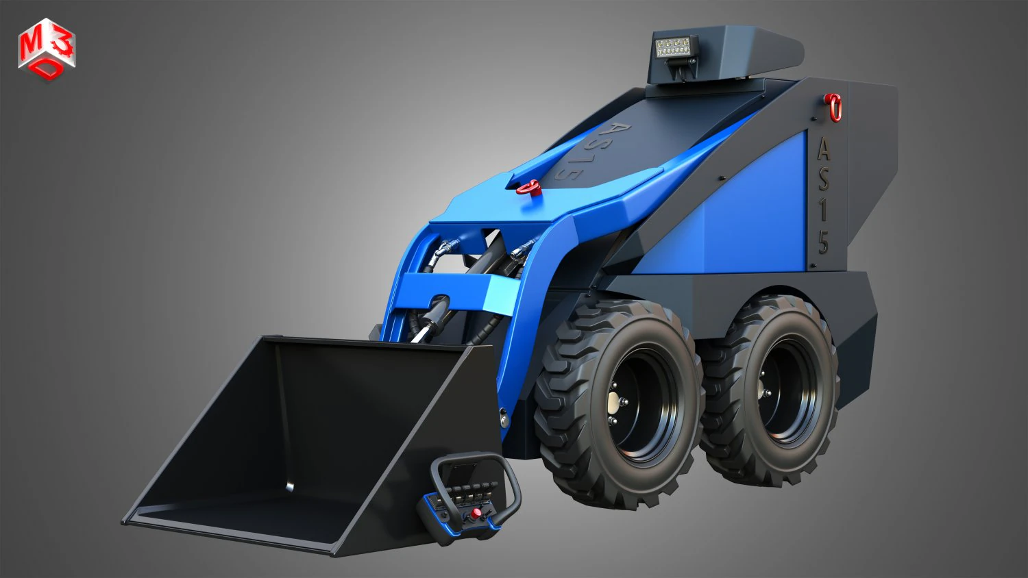 AS15 - Mini Skid Steer - Loader Bucket 3D Model .c4d .max .obj .3ds .fbx .stl .blend 