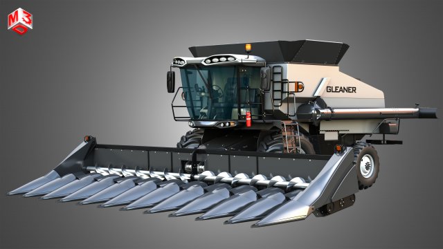 S96 Combine with Corn Harvester Head 3D 模型 .c4d .max .obj .3ds .fbx .stl .blend 
