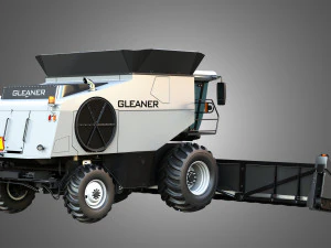 S96 Combine with Corn Harvester Head 3D Model