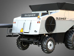 S96 Combine with Corn Harvester Head 3D Model
