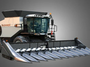 S96 Combine with Corn Harvester Head 3D Model