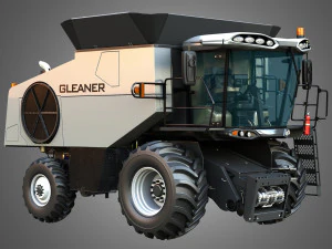 S96 Combine with Corn Harvester Head 3D Model