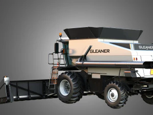 S96 Combine with Corn Harvester Head 3D Model