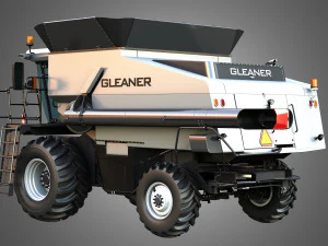 S96 Combine with Corn Harvester Head 3D Model