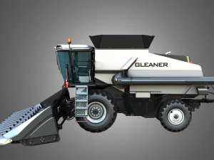 S96 Combine with Corn Harvester Head 3D Model