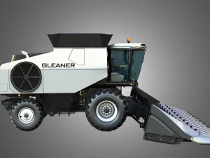 S96 Combine with Corn Harvester Head 3D Model