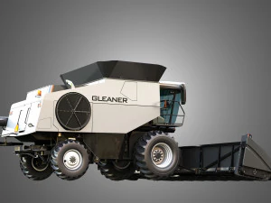 S96 Combine with Corn Harvester Head 3D Model