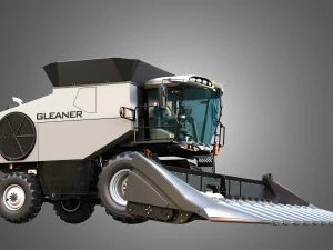 S96 Combine with Corn Harvester Head 3D Model