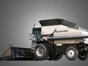 S96 Combine with Corn Harvester Head 3D Model