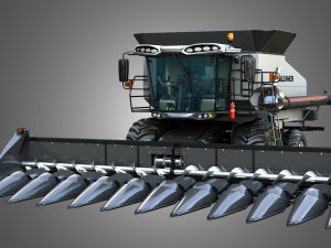 S96 Combine with Corn Harvester Head 3D 模型