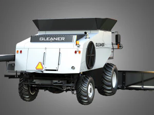 S96 Combine with Corn Harvester Head 3D Model