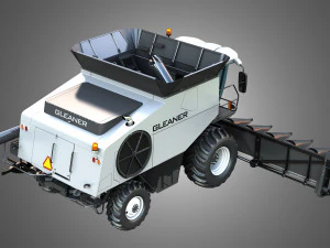 S96 Combine with Corn Harvester Head 3D Model