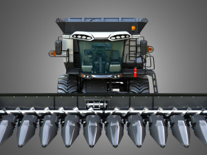 S96 Combine with Corn Harvester Head 3D 模型