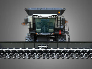 S96 Combine with Corn Harvester Head 3D Model