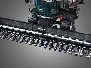 S96 Combine with Corn Harvester Head 3D 模型