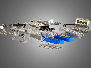 GT500 Engine - Disassembled Engine 3D Модель