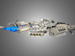 GT500 Engine - Disassembled Engine 3D Модель