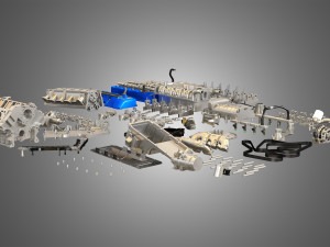 GT500 Engine - Disassembled Engine 3D Модель