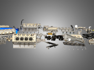 GT500 Engine - Disassembled Engine 3D Модель
