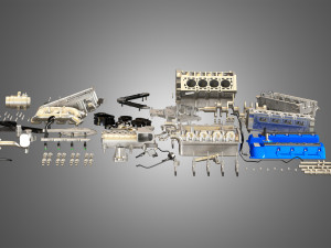 GT500 Engine - Disassembled Engine 3D Модель