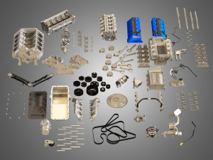 GT500 Engine - Disassembled Engine 3D Модель