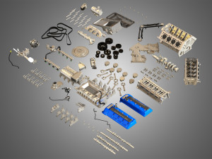 GT500 Engine - Disassembled Engine 3D Модель