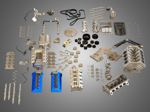 GT500 Engine - Disassembled Engine 3D Модель