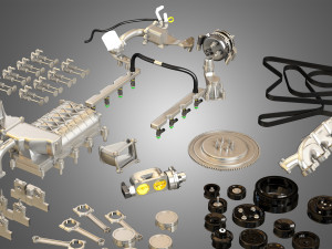 GT500 Engine - Disassembled Engine 3D Модель