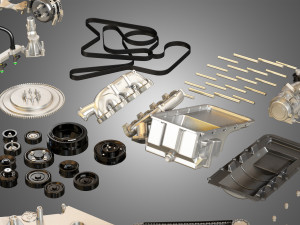 GT500 Engine - Disassembled Engine 3D Модель