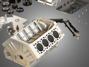 GT500 Engine - Disassembled Engine 3D Модель