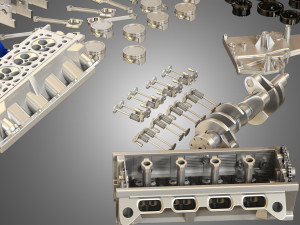 GT500 Engine - Disassembled Engine 3D Модель