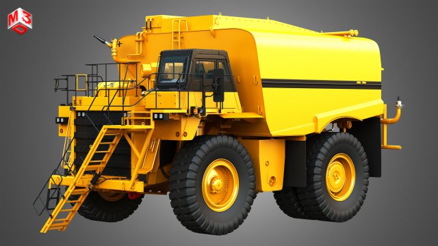 785C - Off-Highway - Mining Water Tanker Truck 3D Модель .c4d .max .obj .3ds .fbx .stl .blend 