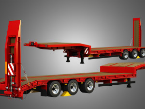 Schwarzmuller Trailer 3-Axle Low Loader Modelo 3D