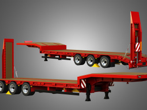 Schwarzmuller Trailer 3-Axle Low Loader Modelo 3D
