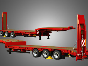 Schwarzmuller Trailer 3-Axle Low Loader Modelo 3D