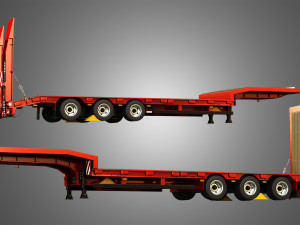 Schwarzmuller Trailer 3-Axle Low Loader Modelo 3D