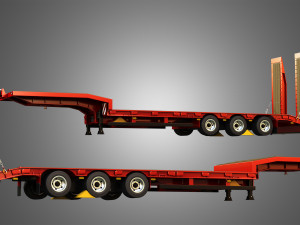 Schwarzmuller Trailer 3-Axle Low Loader Modelo 3D