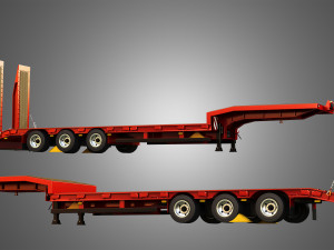 Schwarzmuller Trailer 3-Axle Low Loader Modelo 3D