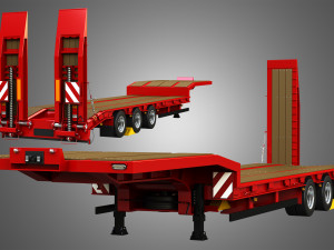 Schwarzmuller Trailer 3-Axle Low Loader Modelo 3D
