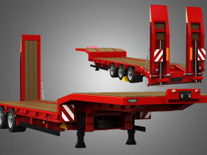 Schwarzmuller Trailer 3-Axle Low Loader Modelo 3D