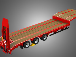 Schwarzmuller Trailer 3-Axle Low Loader Modelo 3D
