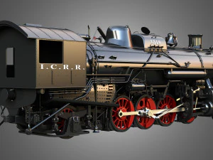1815 Steam Locomotive Train 3D Model