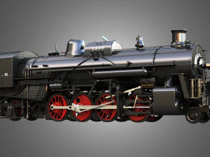 1815 Steam Locomotive Train 3D Model