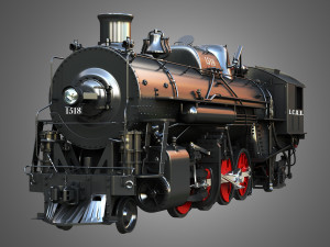 1815 Steam Locomotive Train 3D 모델