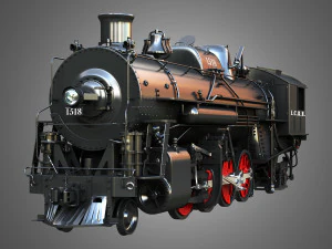 1815 Steam Locomotive Train 3D Model