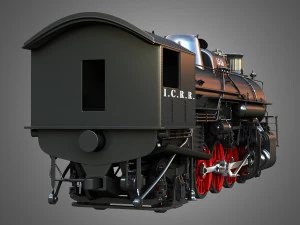 1815 Steam Locomotive Train 3D Model