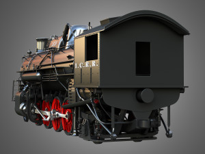 1815 Steam Locomotive Train 3D 모델